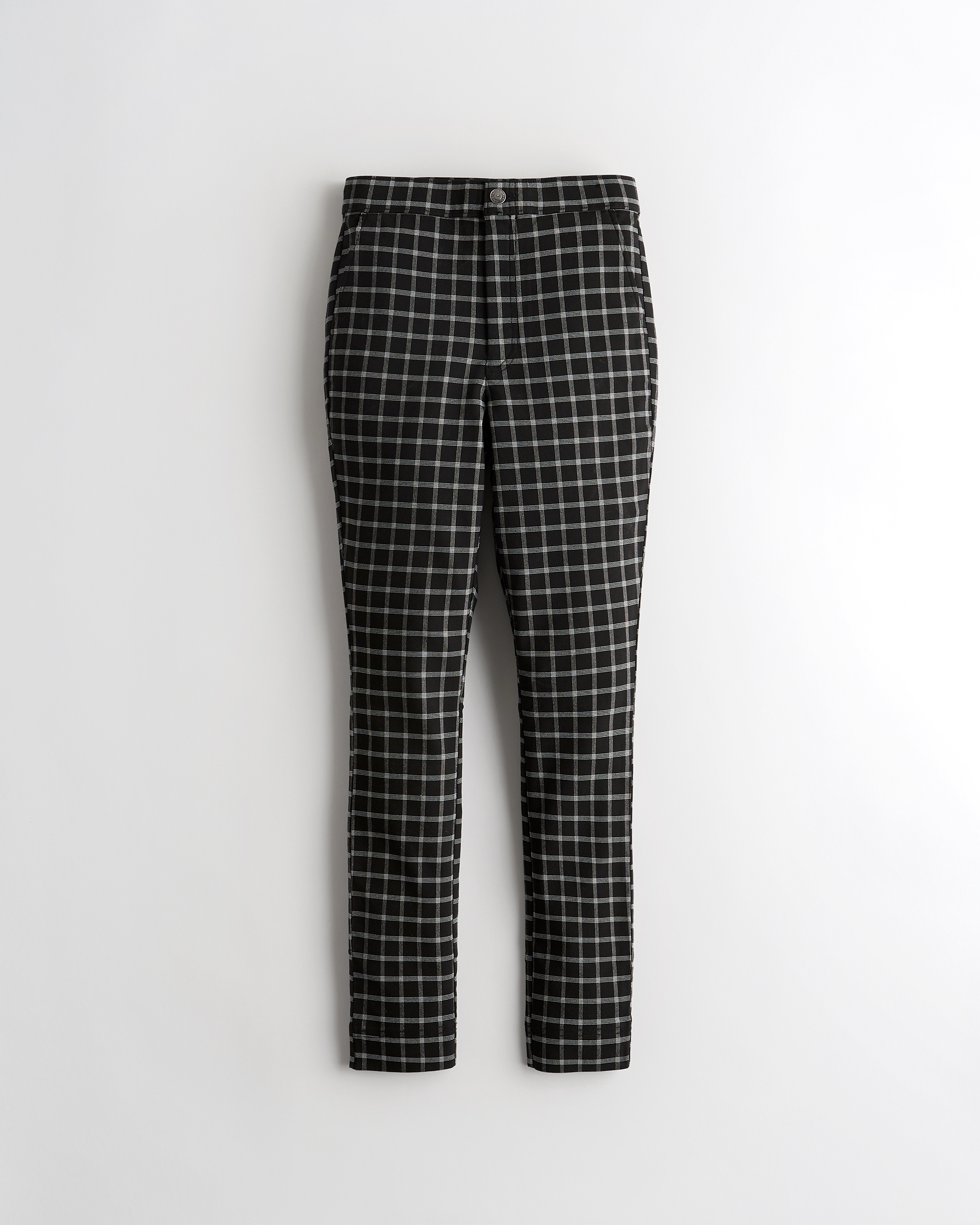 high rise checkered pants