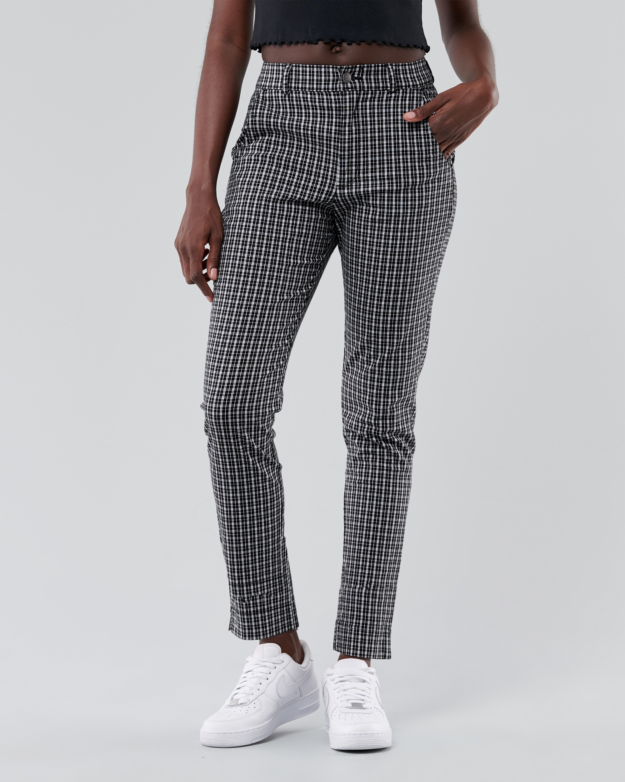 hollister woven crop slim pants