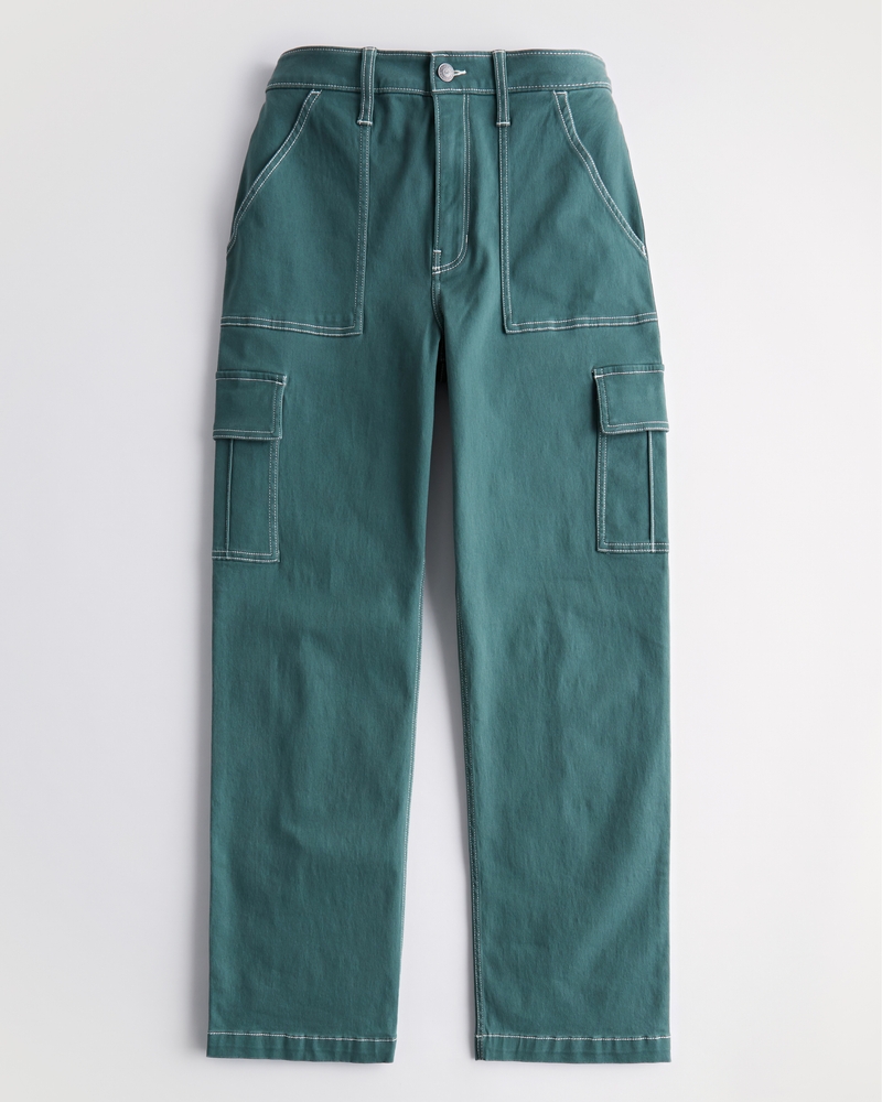 Women's HighRise Twill Cargo Dad Pants Women's Clearance