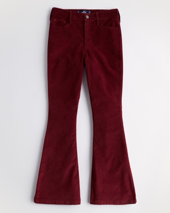 Flare leg corduroy pants hot sale