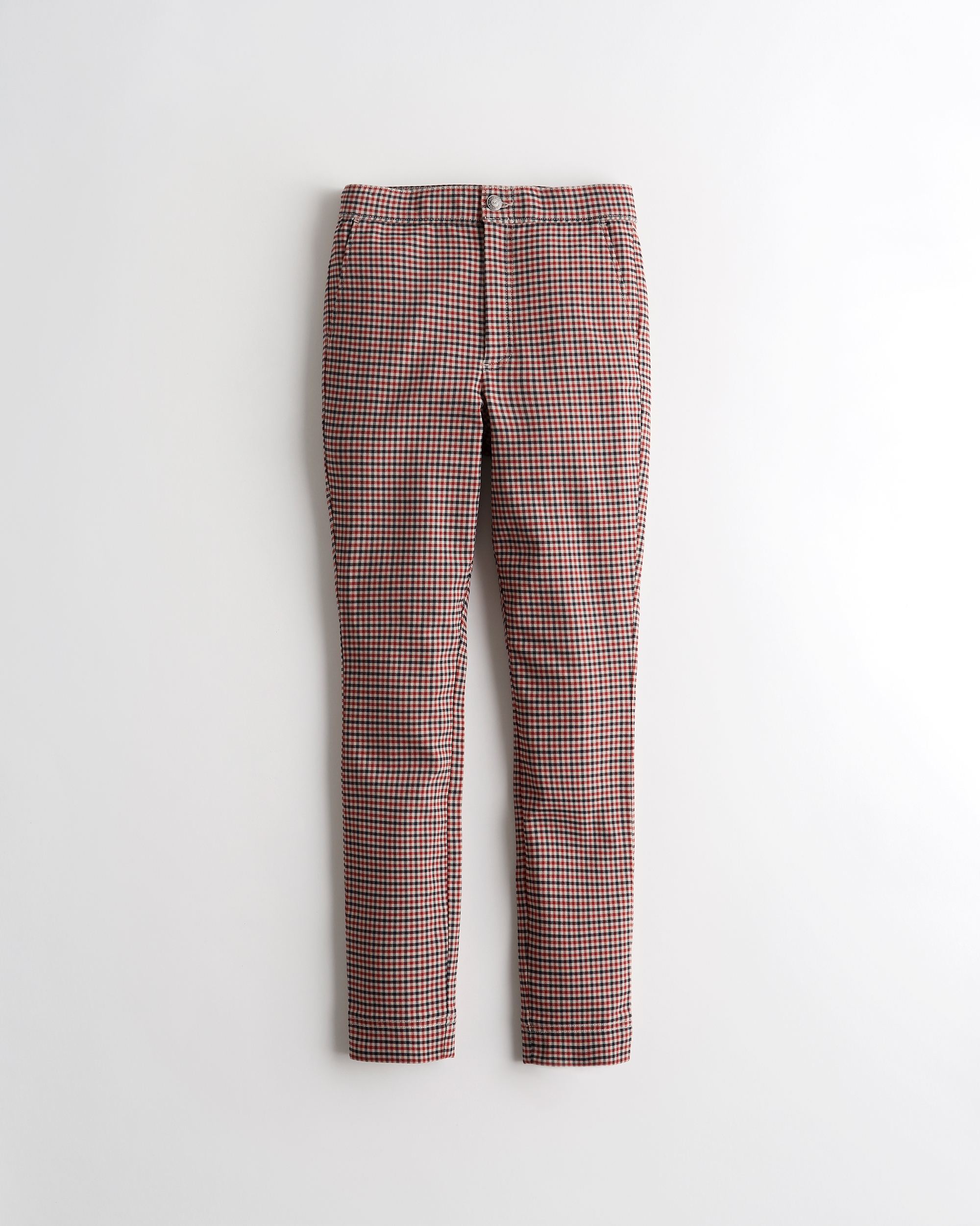 hollister red plaid pants