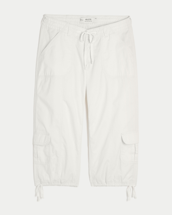 Ultra Low-Rise Baggy Capri Pants, White view 1