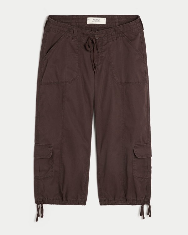 Ultra Low-Rise Baggy Capri Pants, Brown view 1