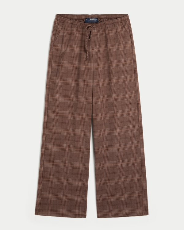 Hollister Livvy Pull-On Pants, Brown Plaid view 1