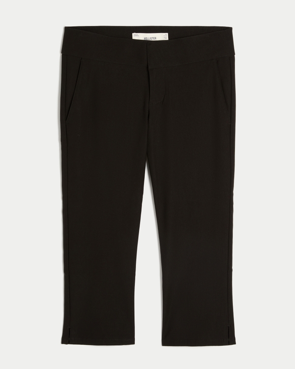 Low-Rise Menswear Capri Pants, Black view 1
