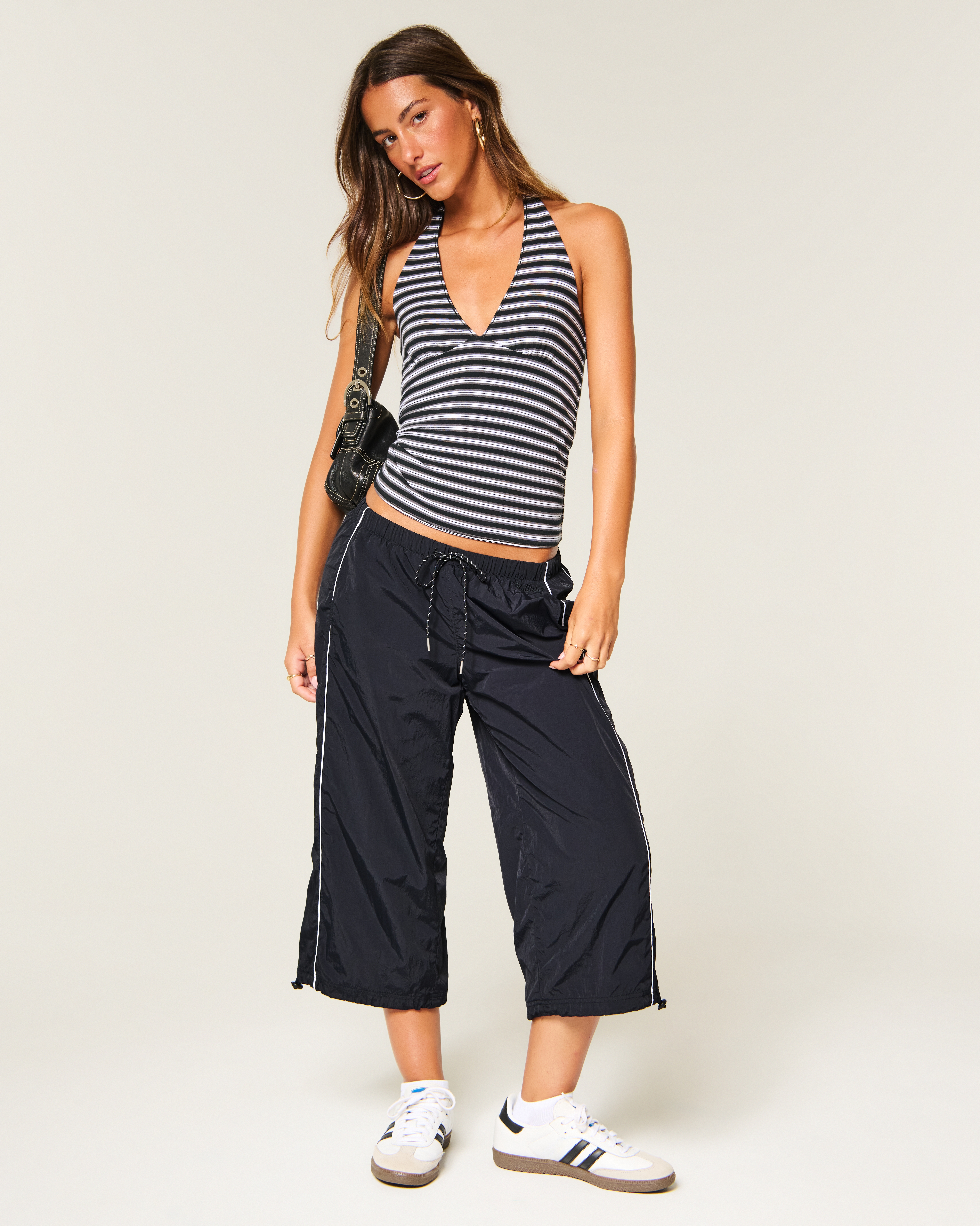Ultra Low-Rise Baggy Capri Track Pants