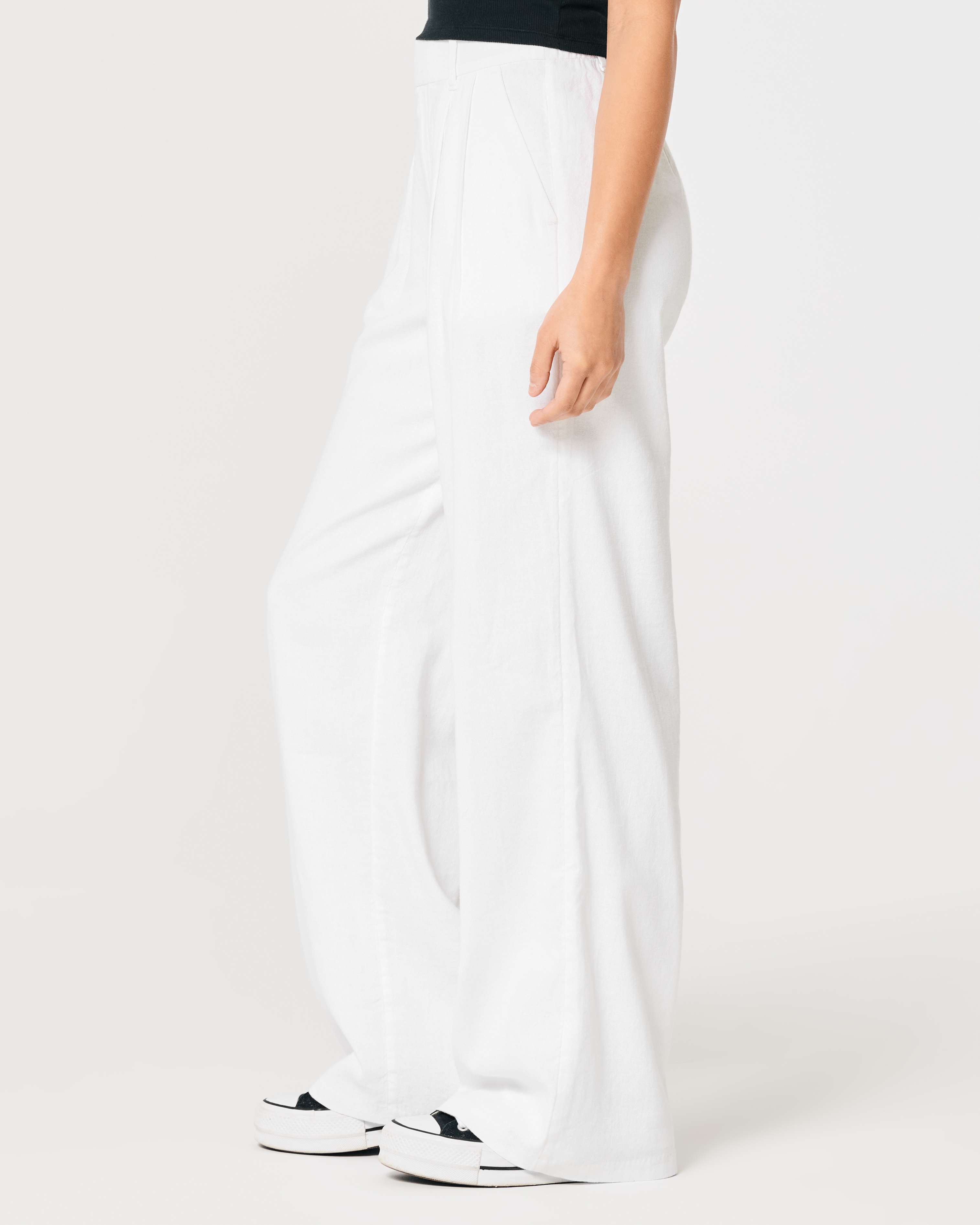 Ultra High-Rise Wide-Leg Linen Blend Pants