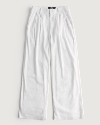 Women's Ultra High-Rise Wide-Leg Linen Blend Pants