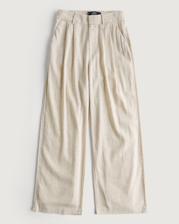 Femmes Pantalon en lin, ample, à taille ultra haute | Femmes Bas | HollisterCo.com