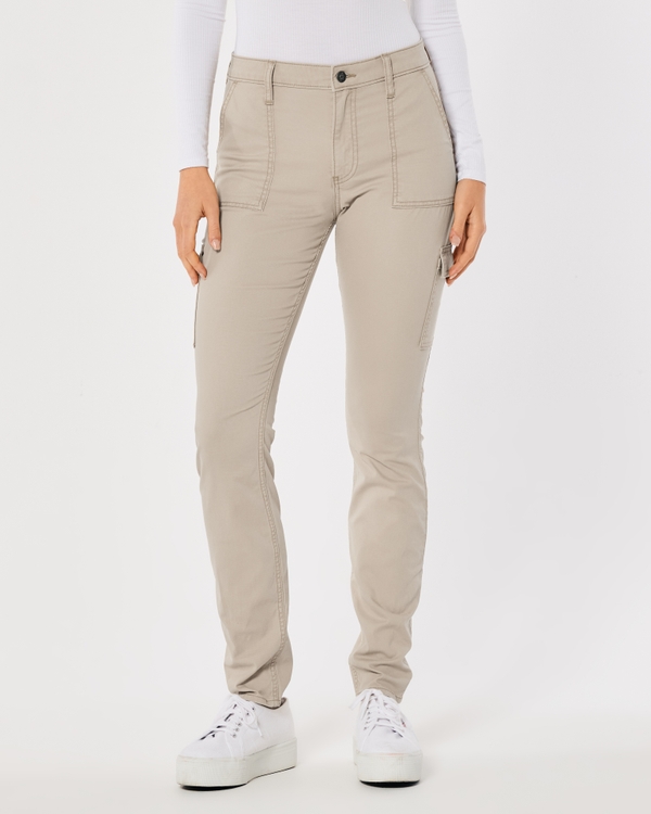 High-Rise Super Skinny Cargo Pants, Light Brown view 1