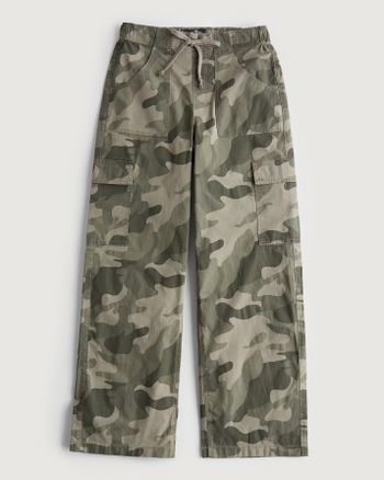 Hollister Co. DRAWSTRING BAGGY - Cargo trousers - quail/grey