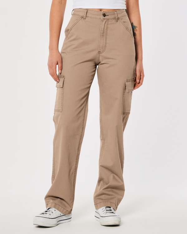 Ultra High-Rise Cargo Dad Pants, Light Brown view 2