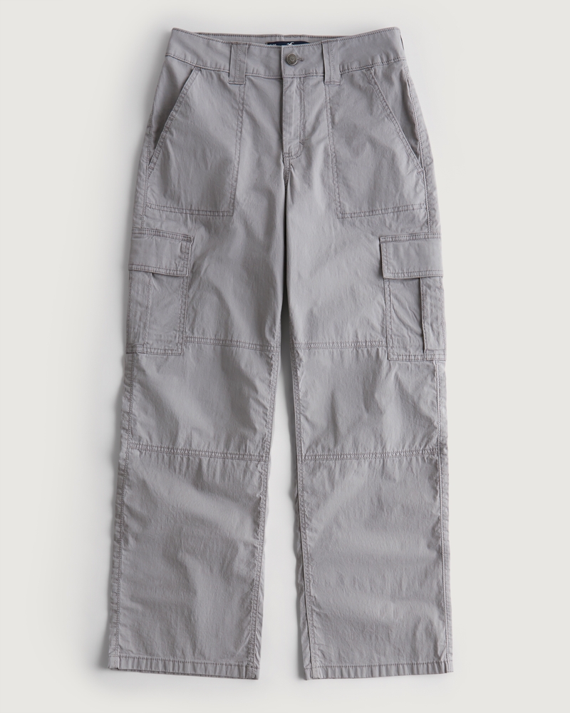 Hollister cargo baggy pants in khaki