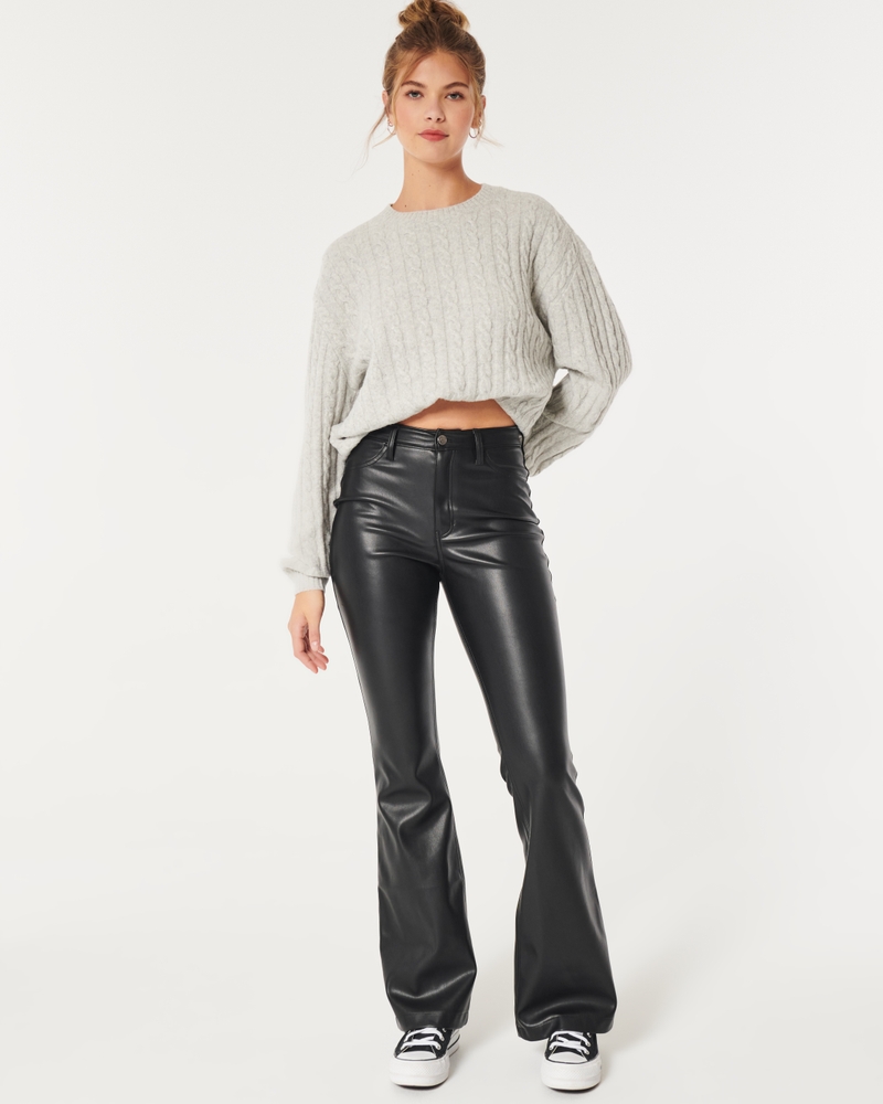 Hollister Leather Pants Black Size 4 - $15 (75% Off Retail) - From sophia