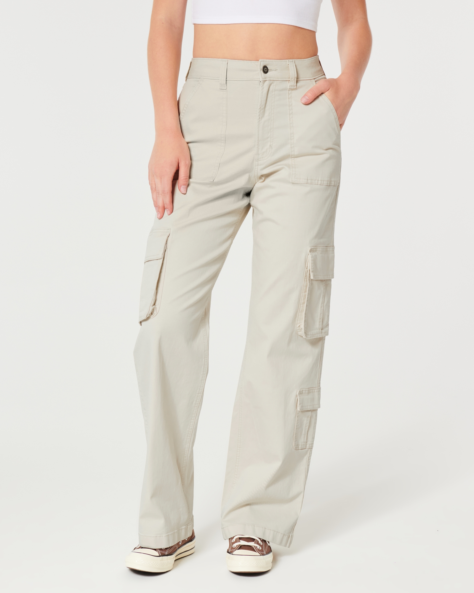 Women's Ultra High-Rise Baggy 3-Pocket Cargo Pants, Women's Bottoms
