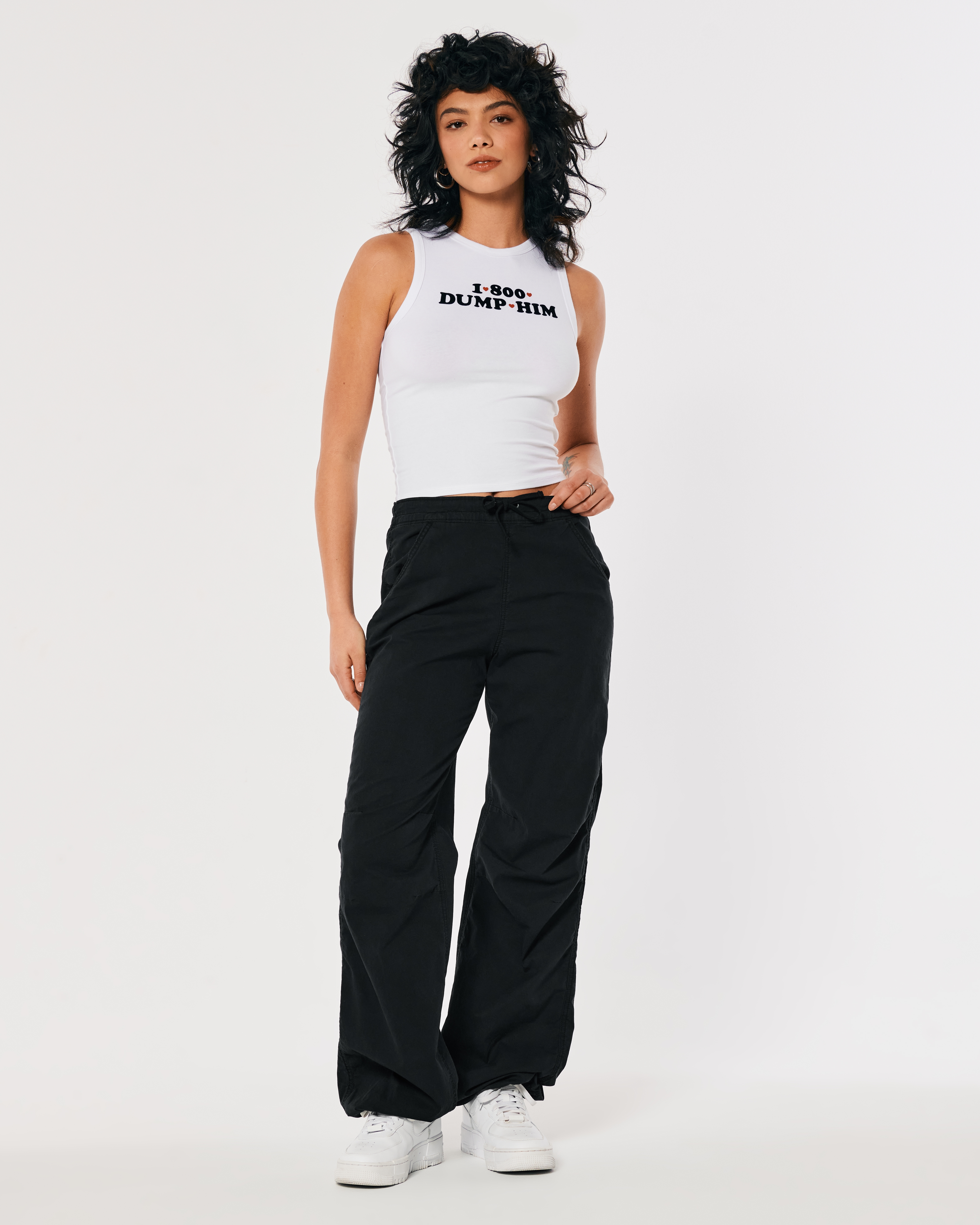 Buy ADJUSTABLE DRAWSTRING BLACK PARACHUTE PANT for Women Online in India