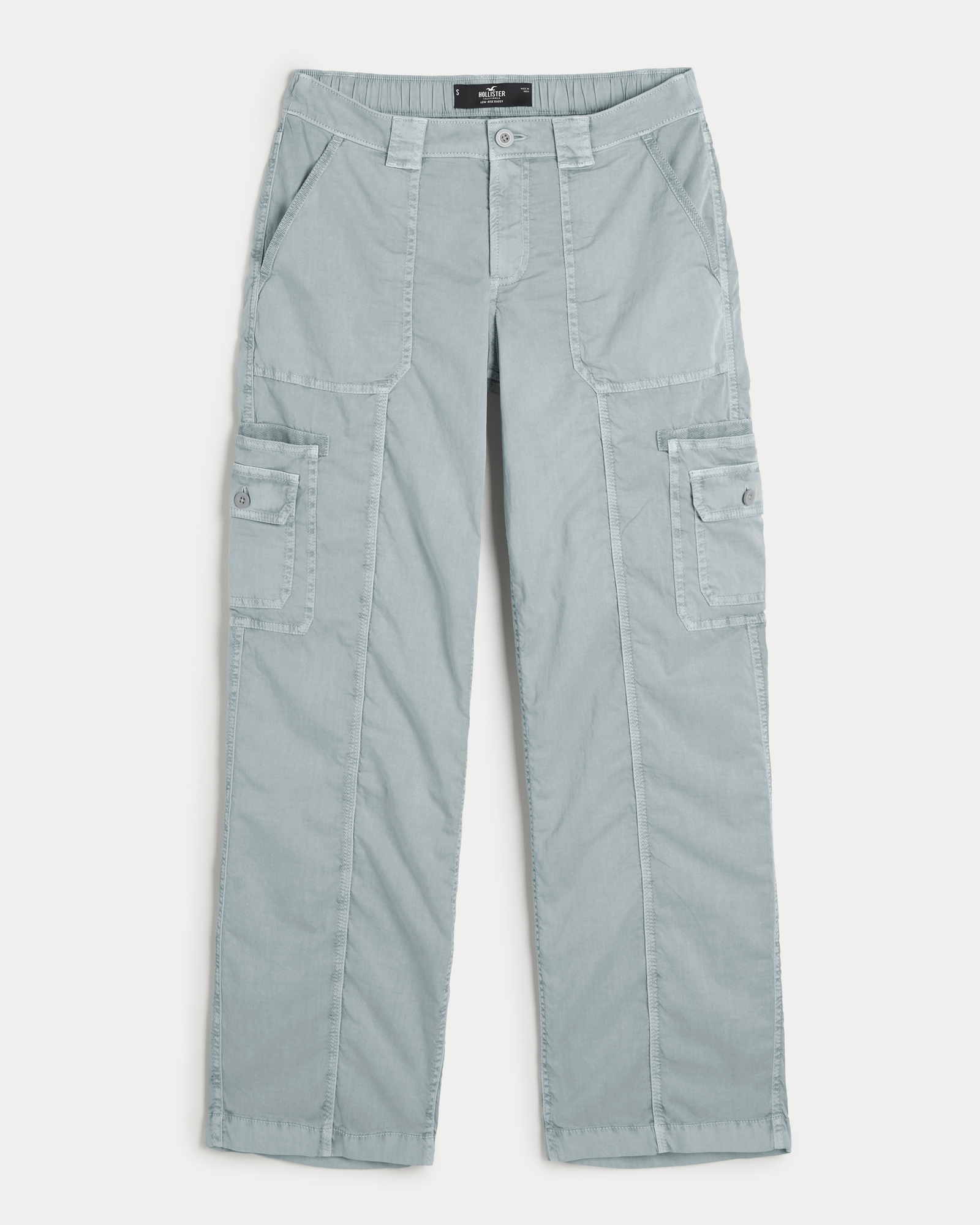 Hollister Baggy Cargo Pant In Cream-White for Women