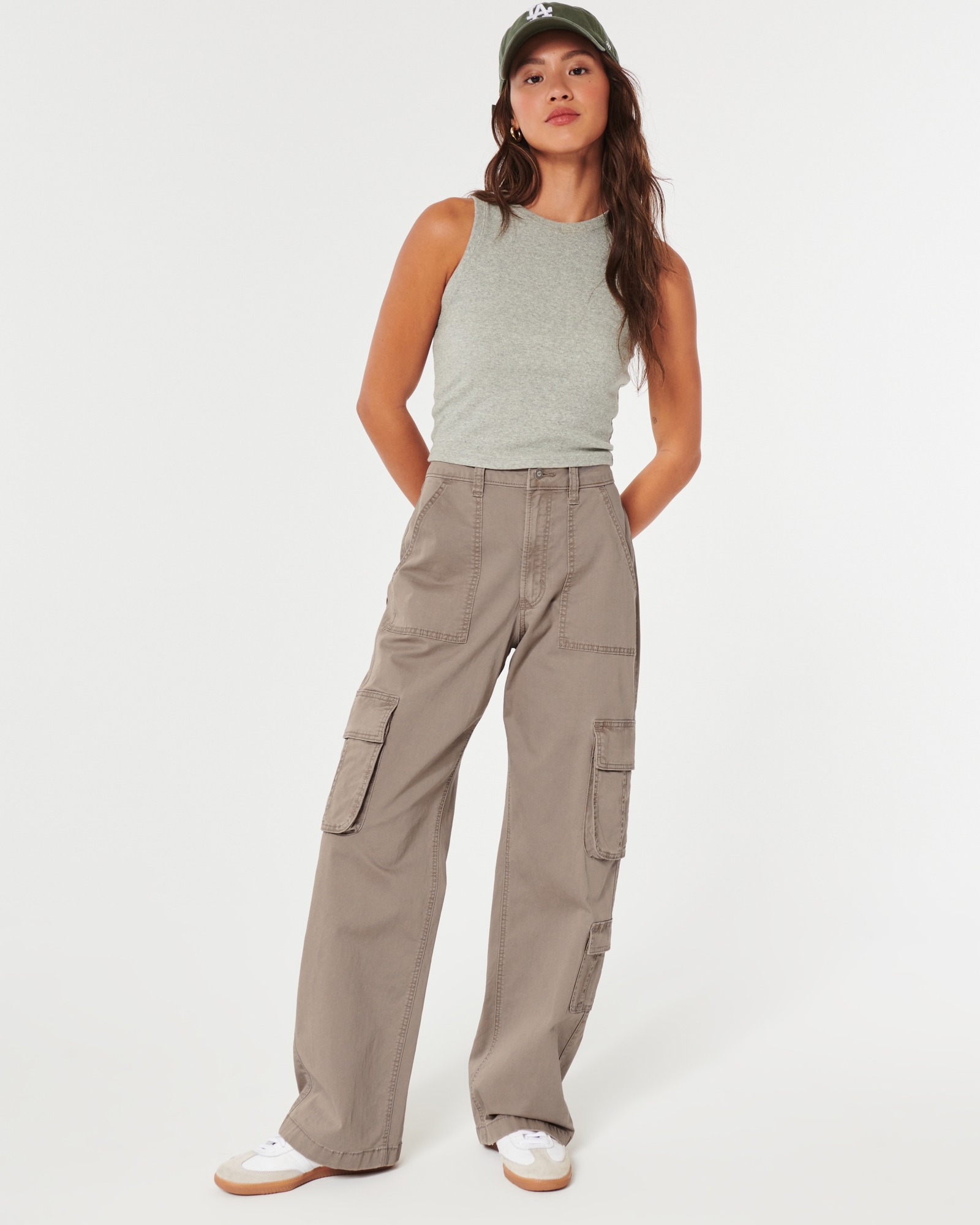 Women's Ultra High-Rise Baggy 3-Pocket Cargo Pants, Women's Clearance