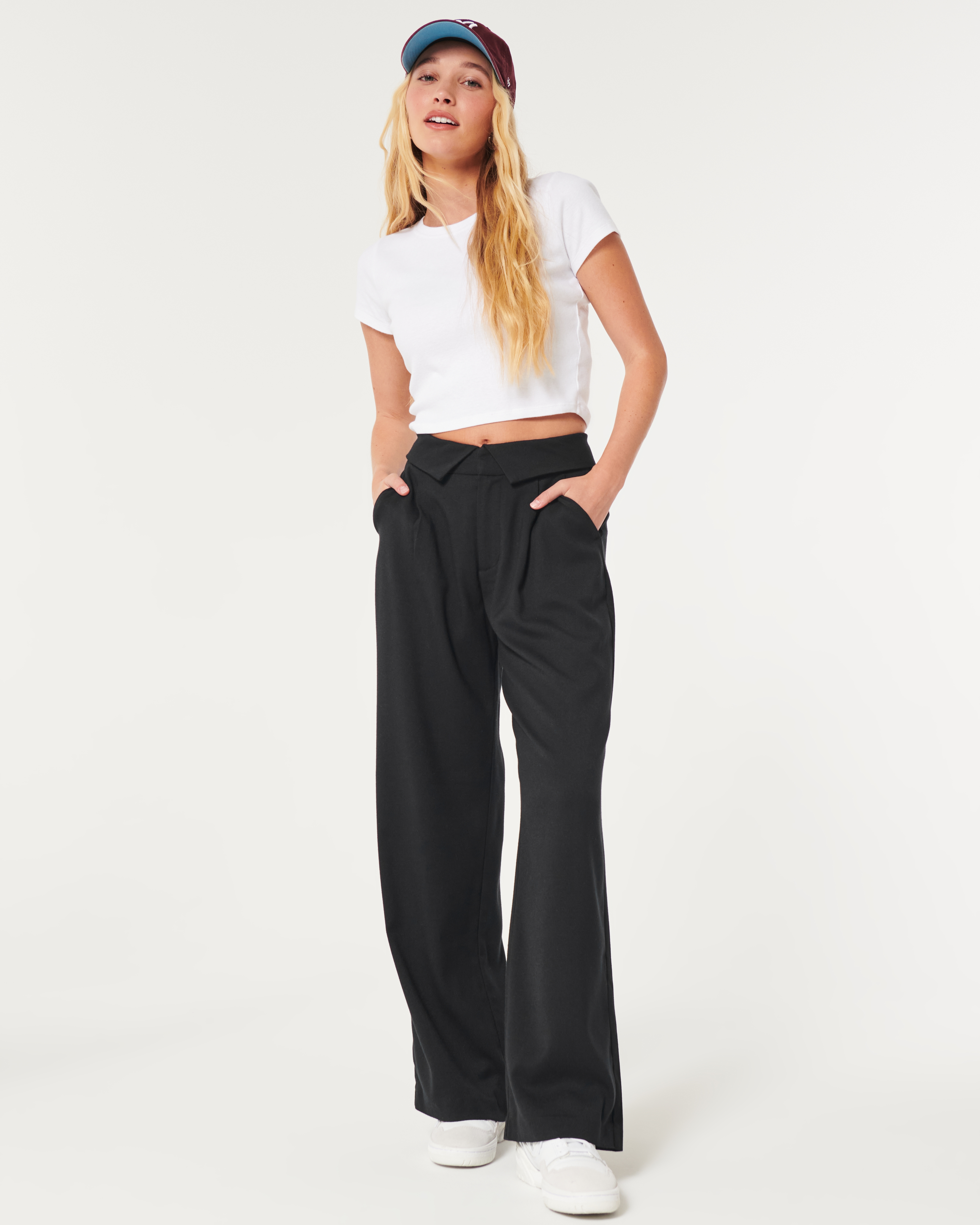 Hollister Cozy Ribbed Wide-Leg Pants