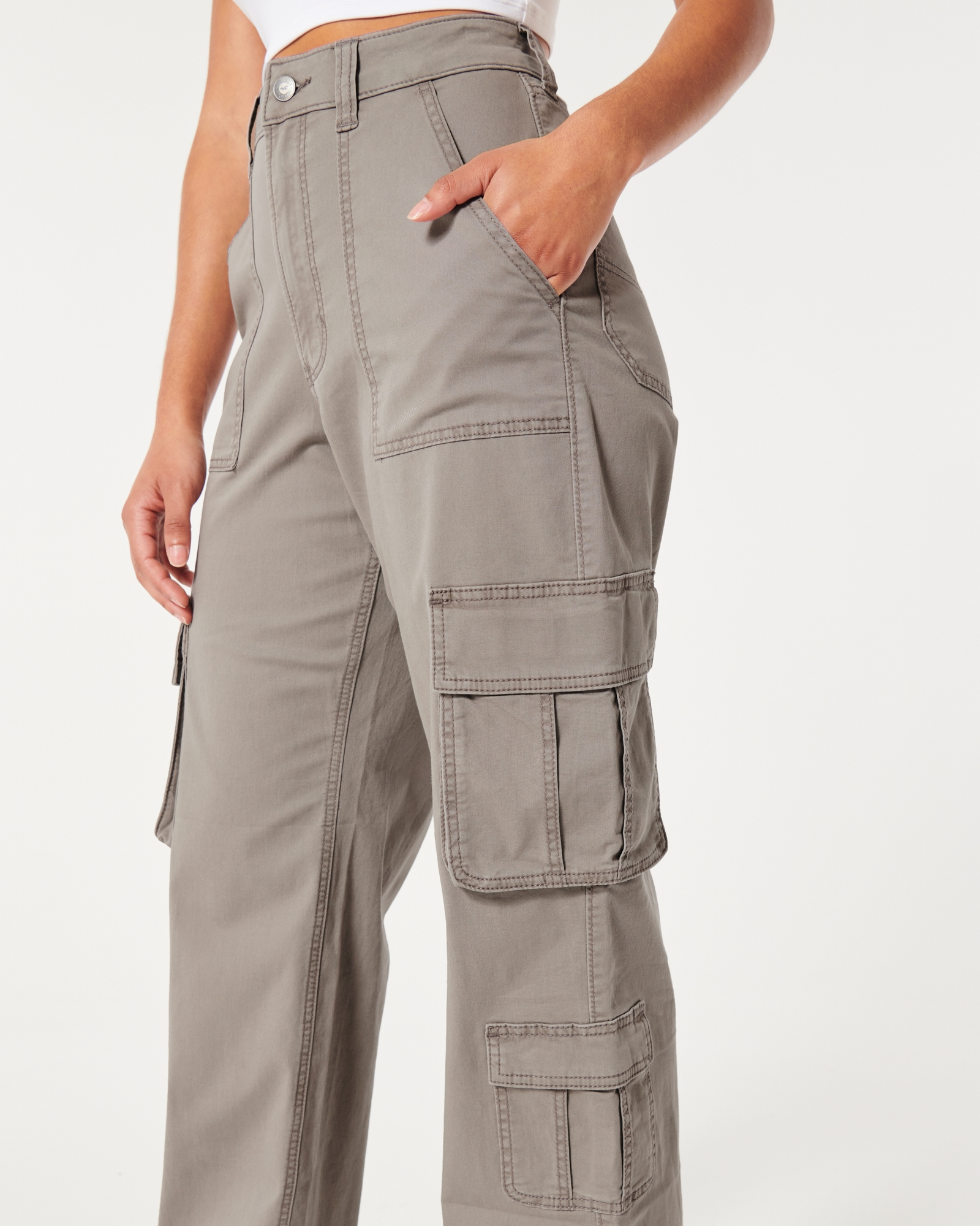 Women's Ultra High-Rise 3-Pocket Baggy Cargo Pants, Women's Bottoms