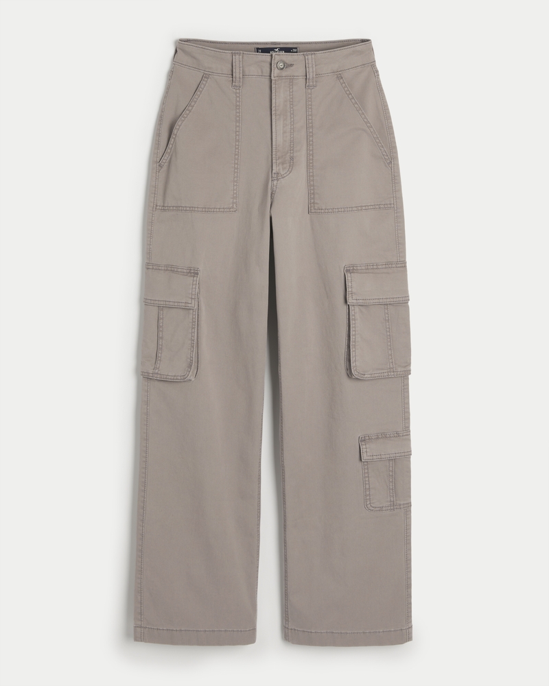 Mujeres Pantalones cargo holgados de tiro superalto con tres bolsillos Mujeres Liquidacion HollisterCo