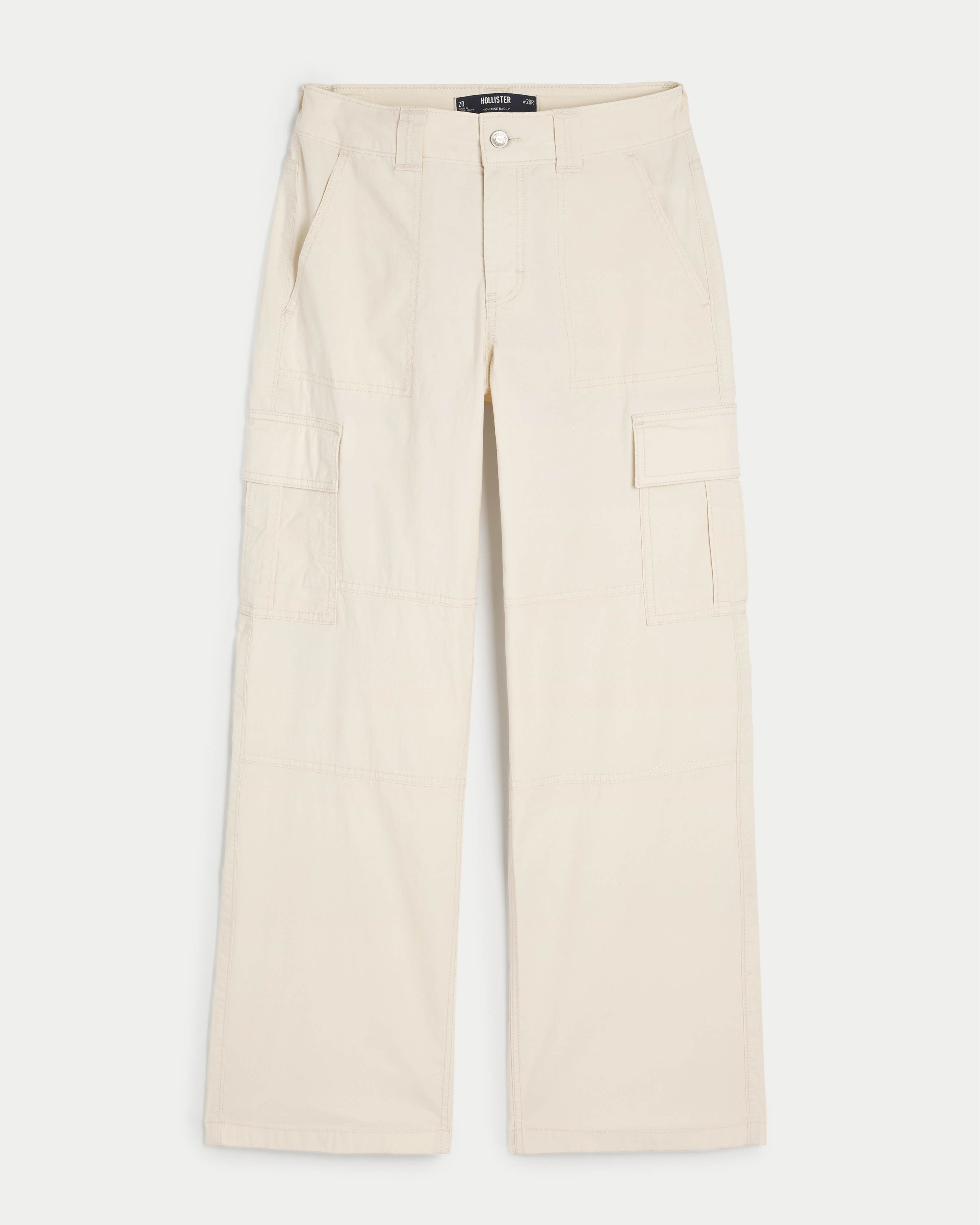 High-Rise Poplin Baggy Cargo Pants