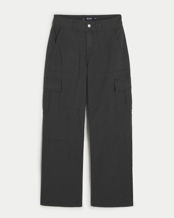 Women's High-Rise Poplin Baggy Cargo Pants