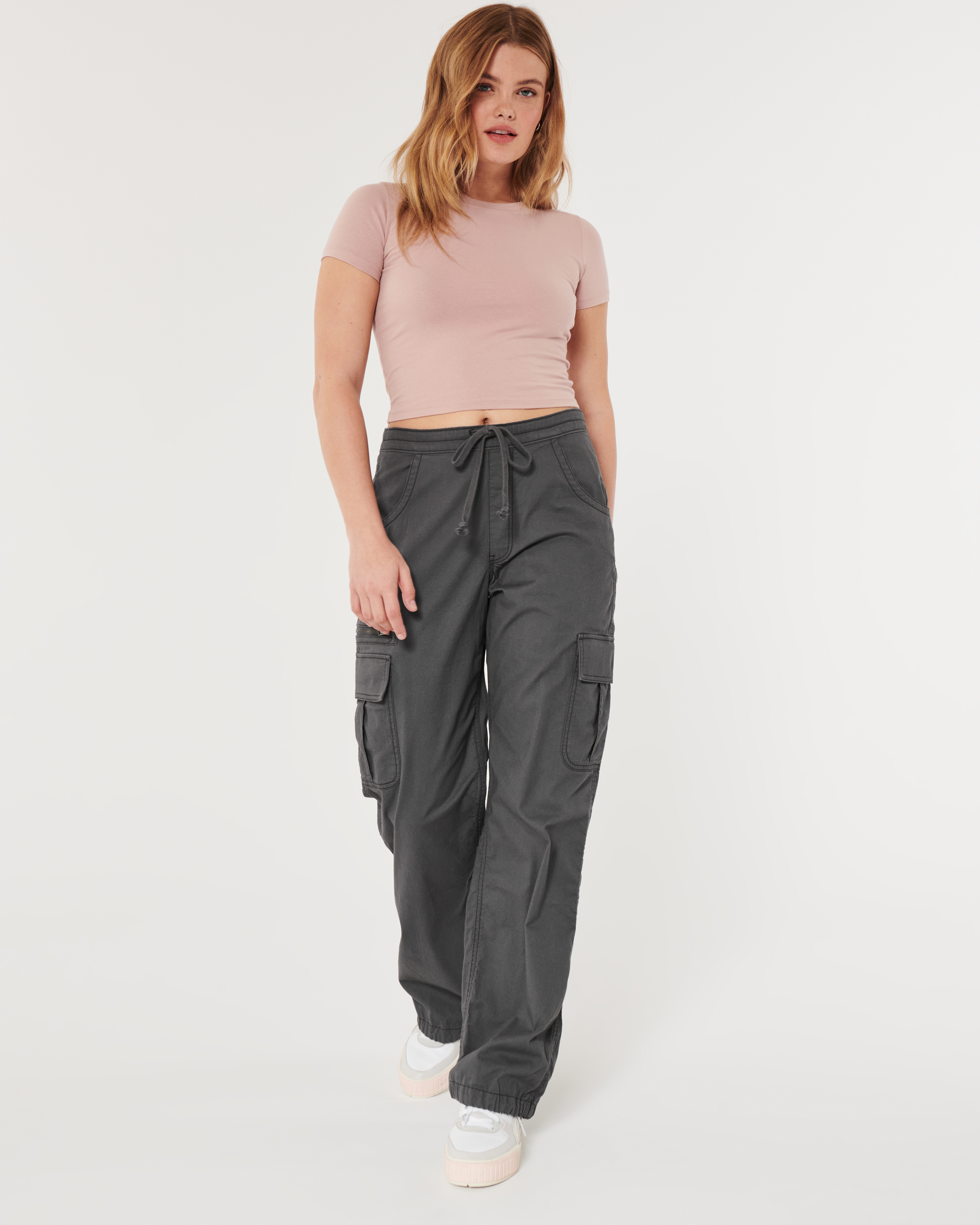 Women's Adjustable Rise Cargo Parachute Pants | Women's Clearance