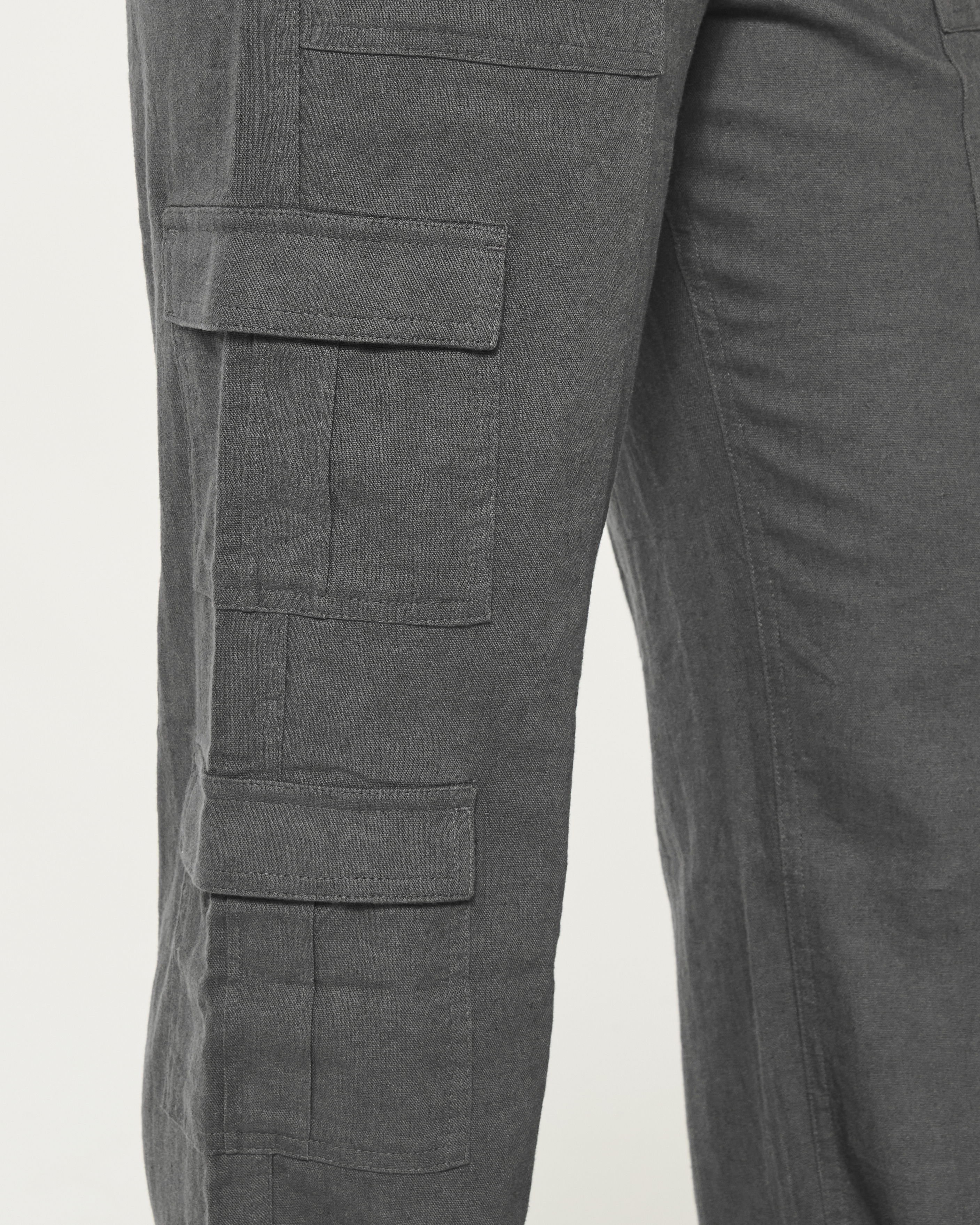 Ultra High-Rise Baggy Linen Blend 3-Pocket Cargo Pants