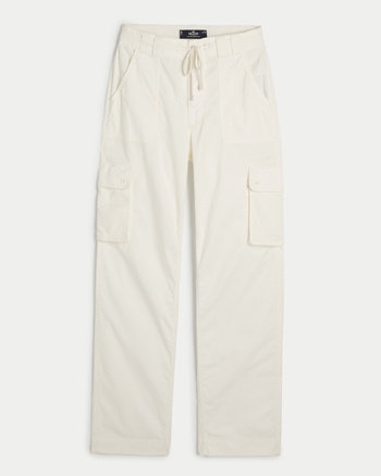 Women's Ultra HighRise Poplin Cargo Dad Pants Women's Bottoms