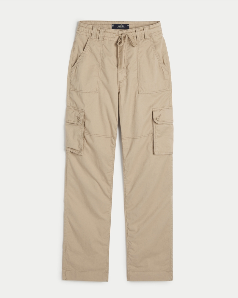 Women's Ultra HighRise Poplin Cargo Dad Pants Women's Bottoms