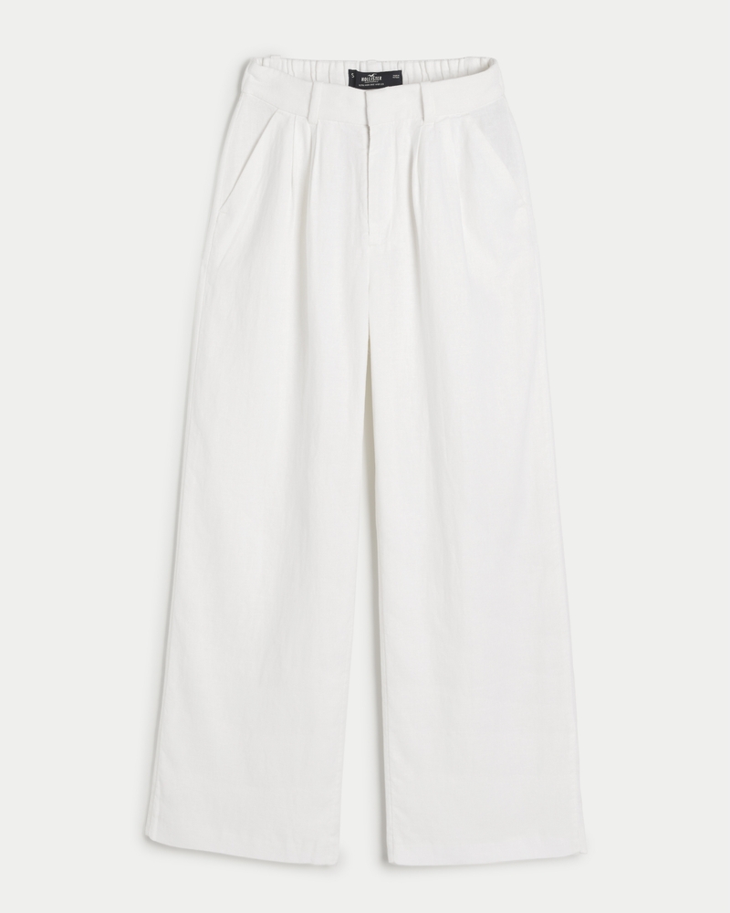 Women's Hollister Livvy Linen Blend Wide-Leg Pants | Women's New ...