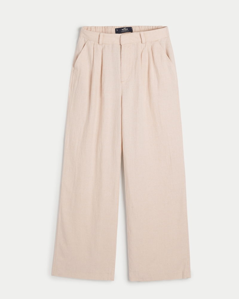 Women's Hollister Livvy Linen Blend WideLeg Pants Women's Bottoms