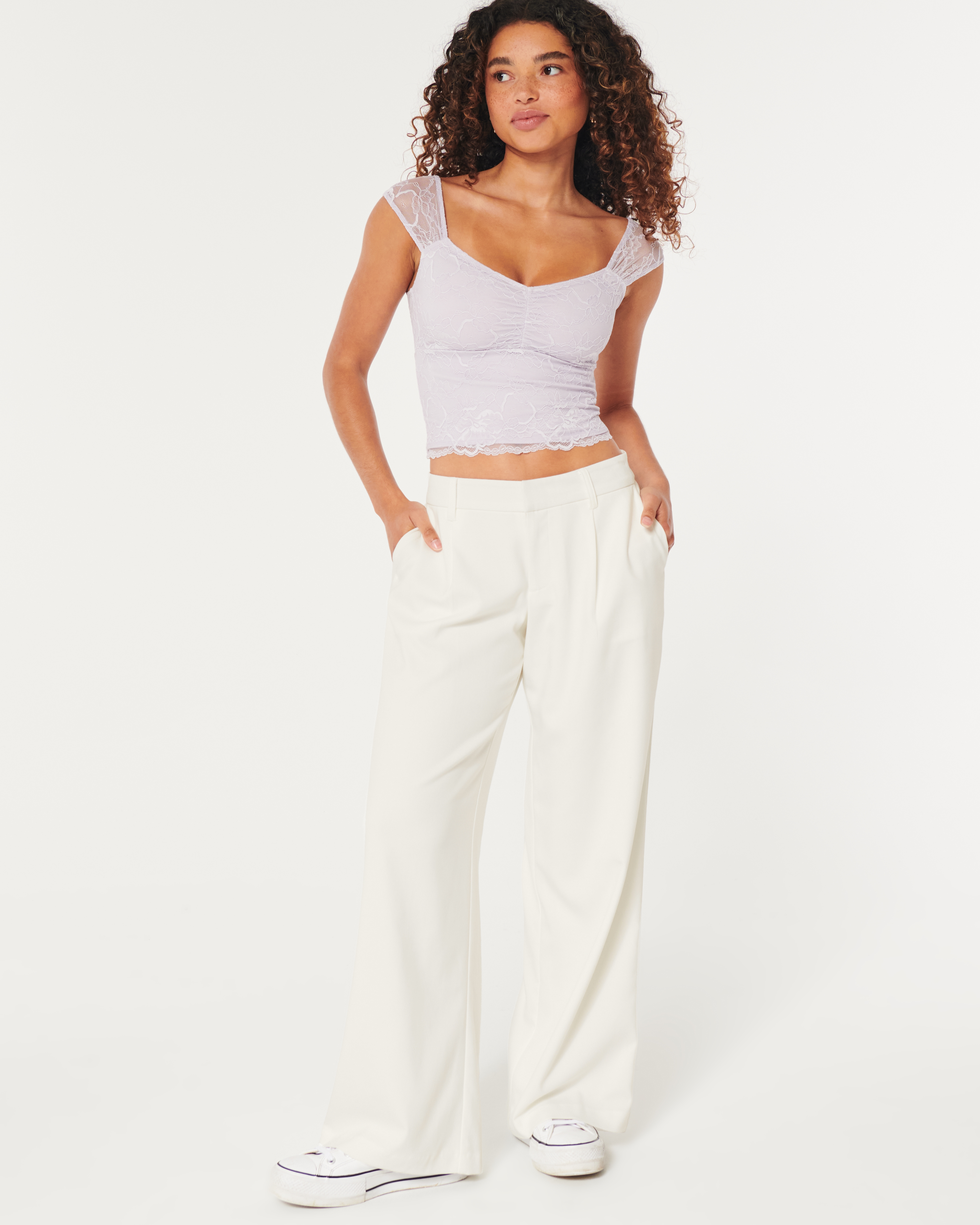 Hollister Livvy Low-Rise Tailored Wide-Leg Pants