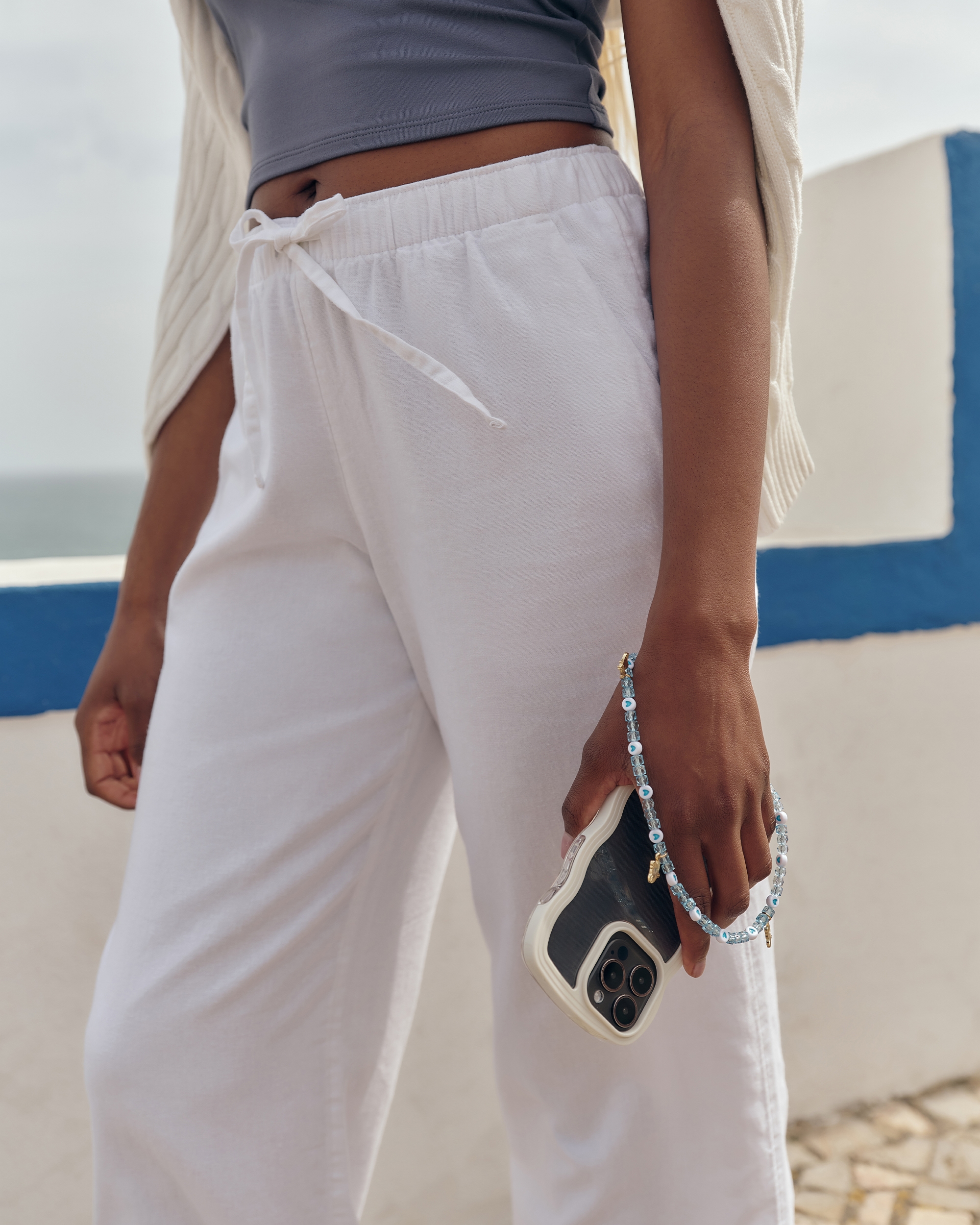 Hollister Ella Adjustable Rise Pull-On Linen-Blend Wide-Leg Pants