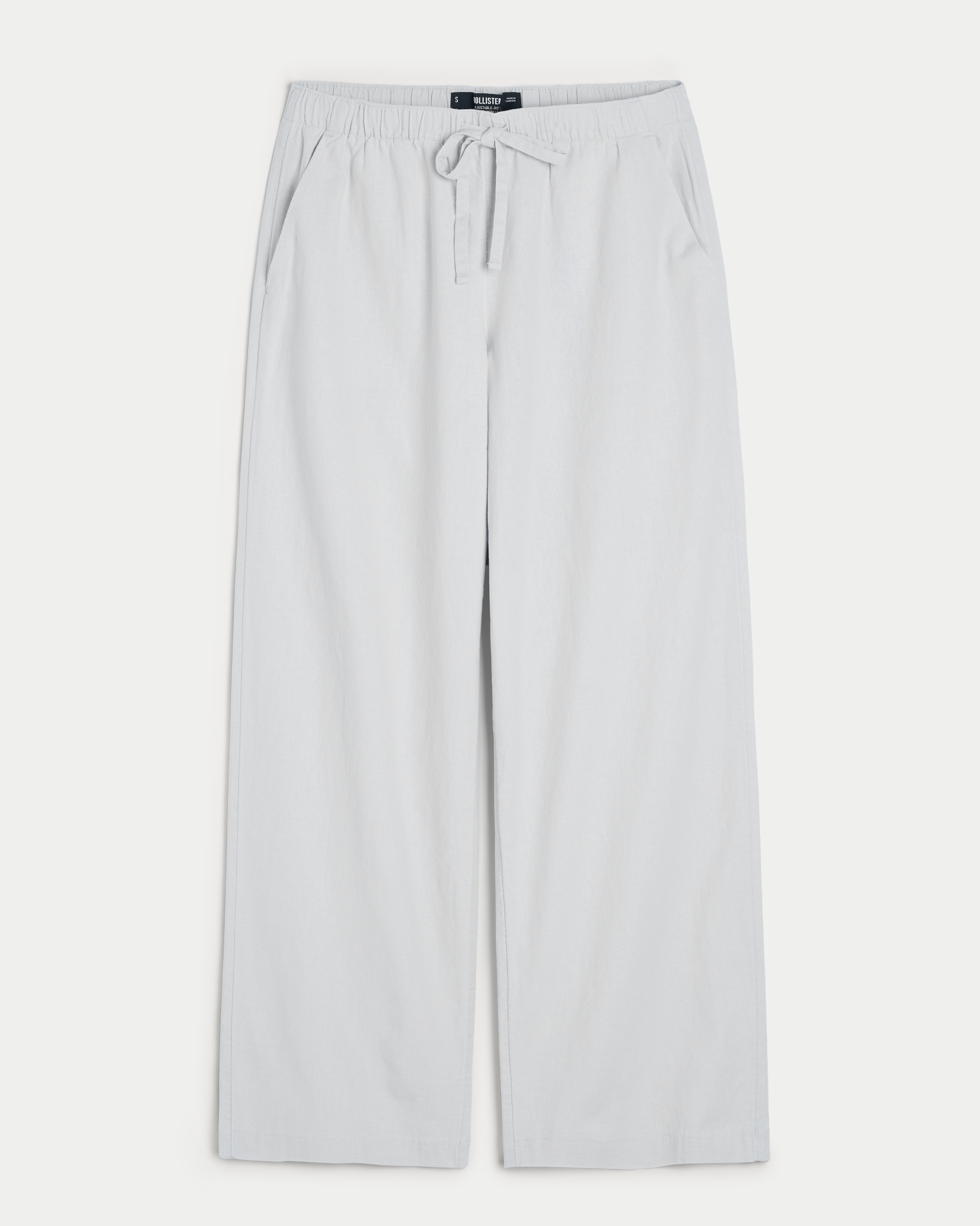 Hollister Ella Adjustable Rise Pull-On Linen-Blend Wide-Leg Pants