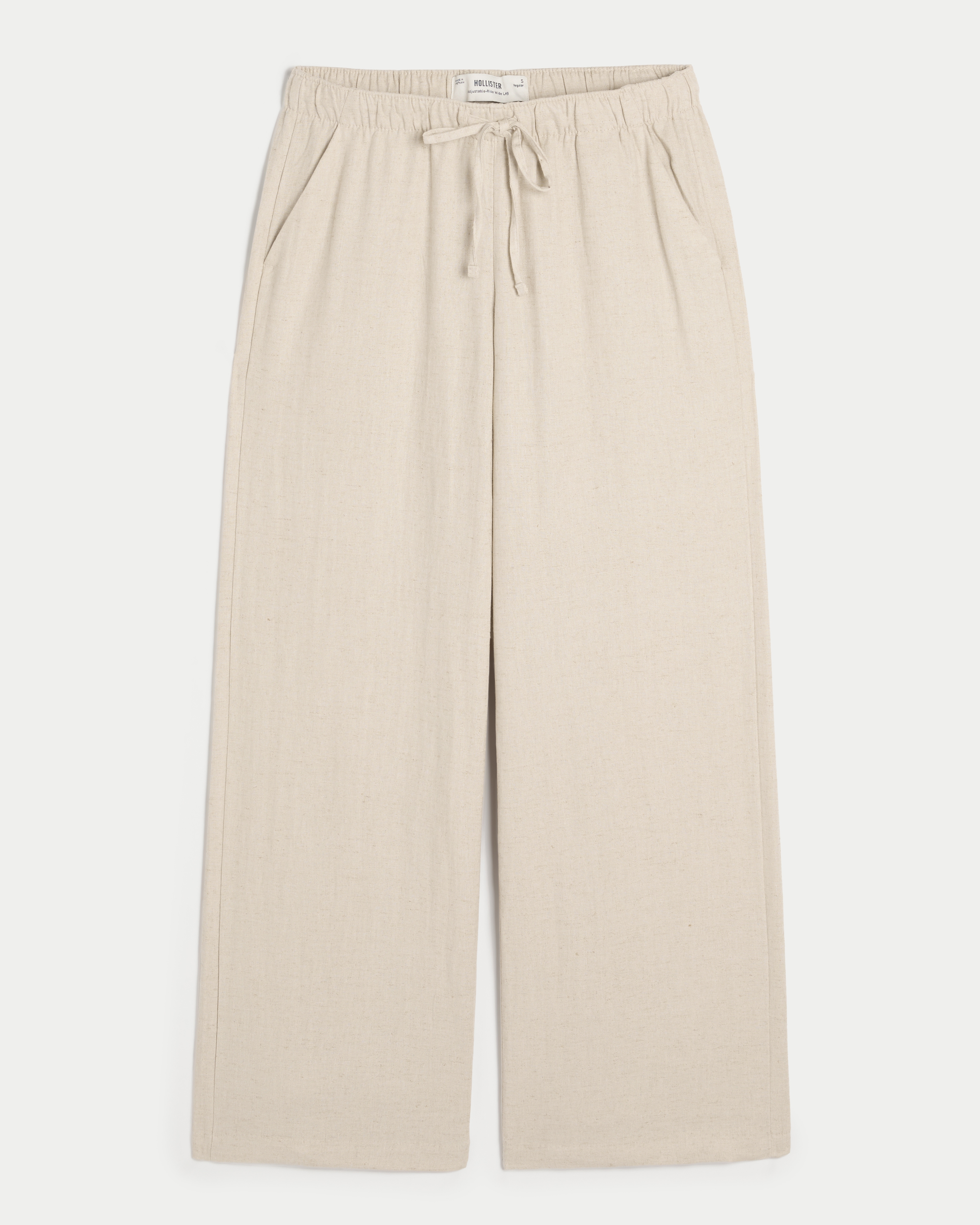 Hollister Ella Adjustable-Rise Pull-On Linen-Blend Pants