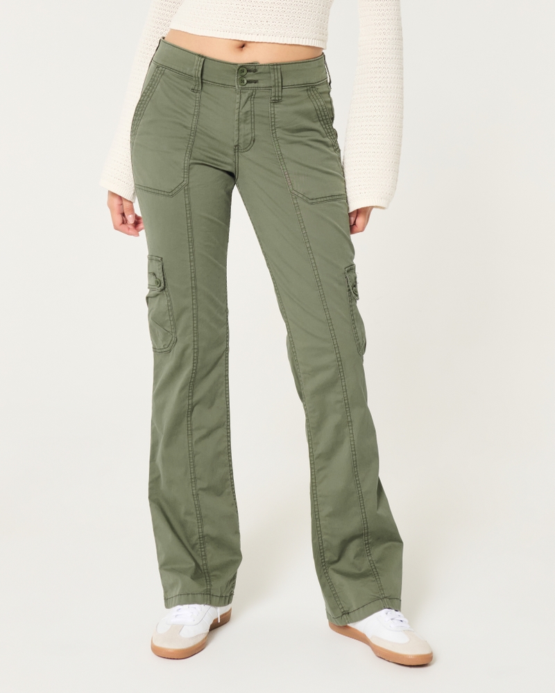 Mid-Rise Relaxed Cargo Boot Pants