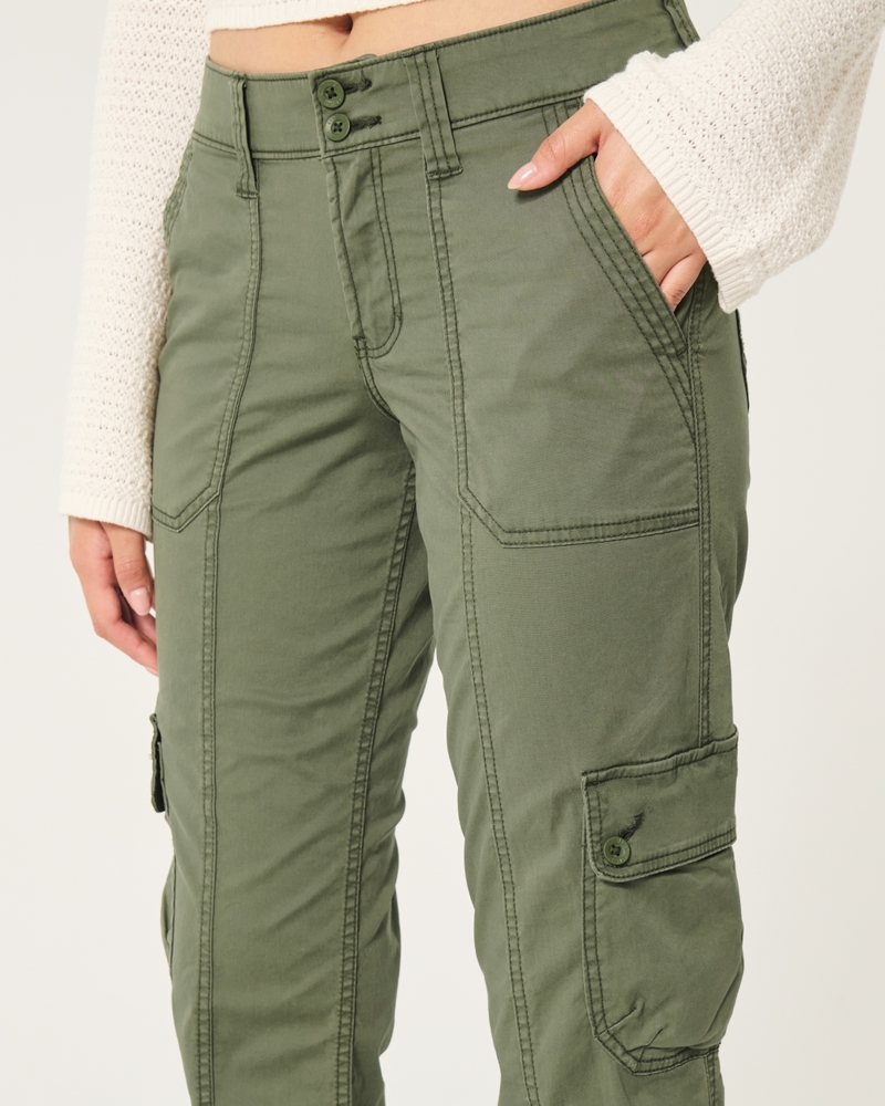 Mid-Rise Relaxed Cargo Boot Pants