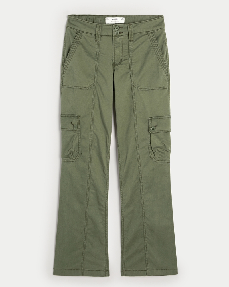 Mid-Rise Relaxed Cargo Boot Pants