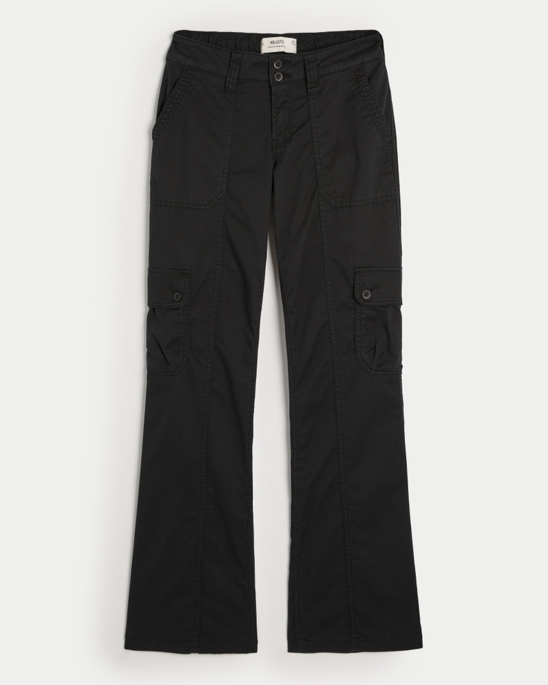 Women s Mid Rise Relaxed Cargo Boot Pants Women s Clearance HollisterCo