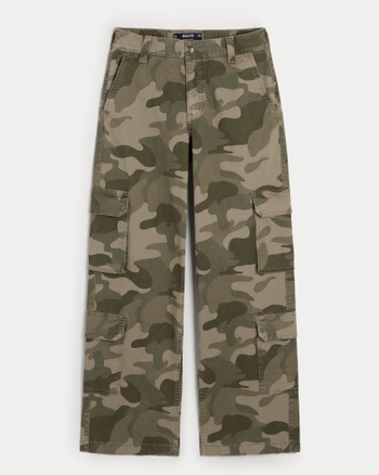 Women's HighRise Poplin Baggy 4Pocket Cargo Pants Women's Bottoms