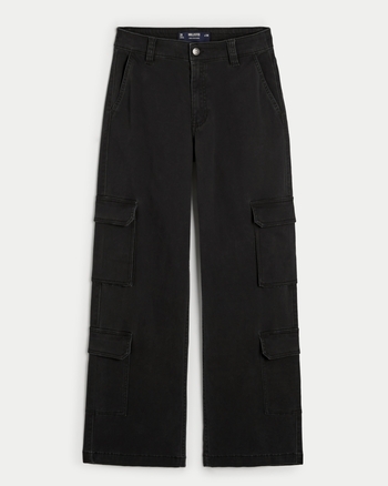 Women's HighRise Poplin Baggy 4Pocket Cargo Pants Women's Bottoms