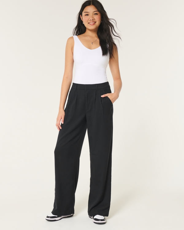 Hollister Livvy Ultra High-Rise Wide-Leg Pants, Black