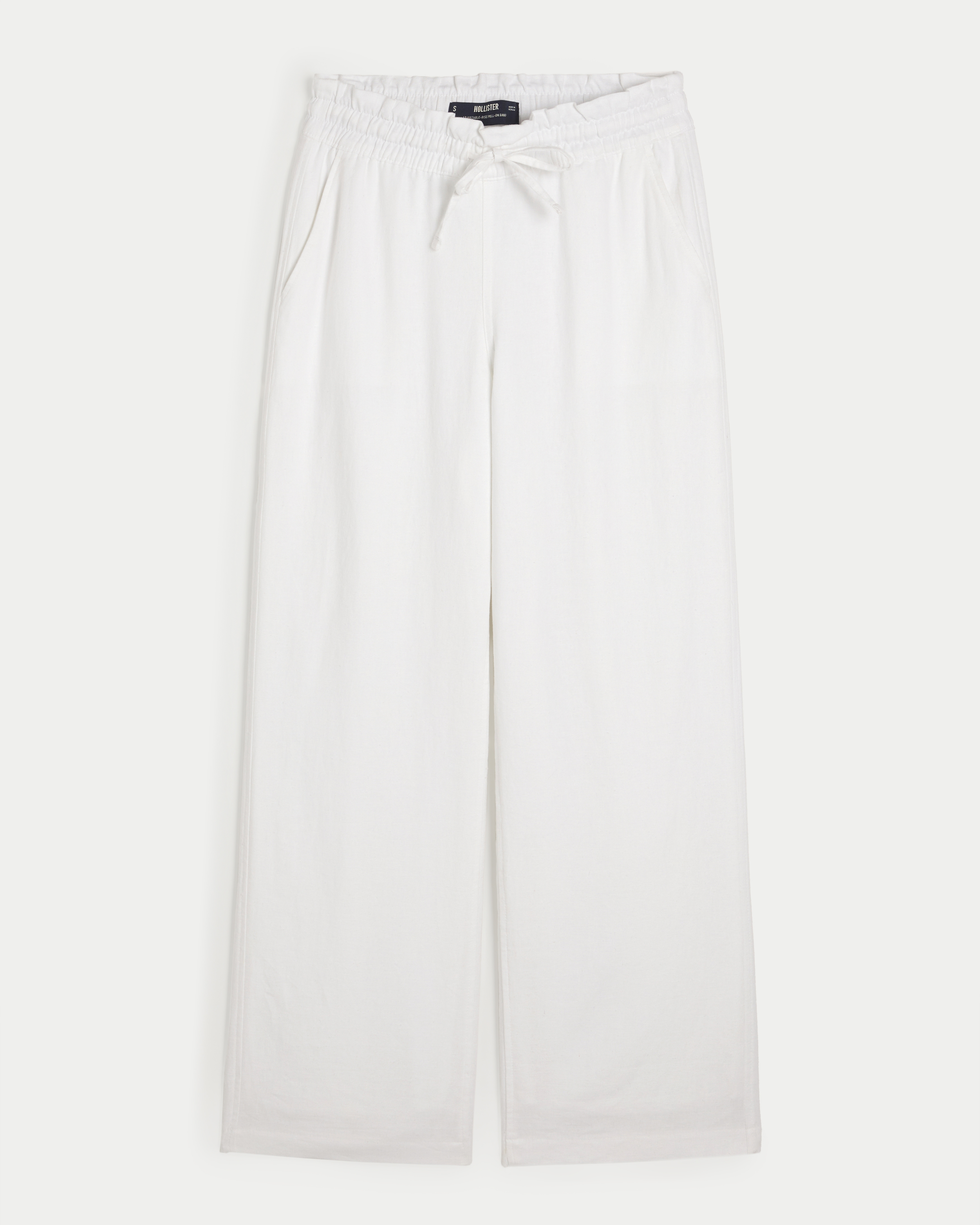 Adjustable Rise Linen Blend Pull-On Baggy Pants