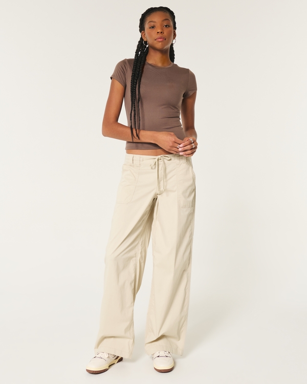 Low-Rise Super Baggy Pants, Stone view 1