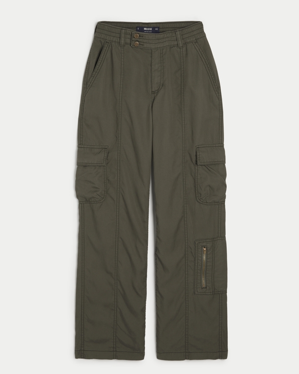 High-Rise Tencel Baggy, Olive Green