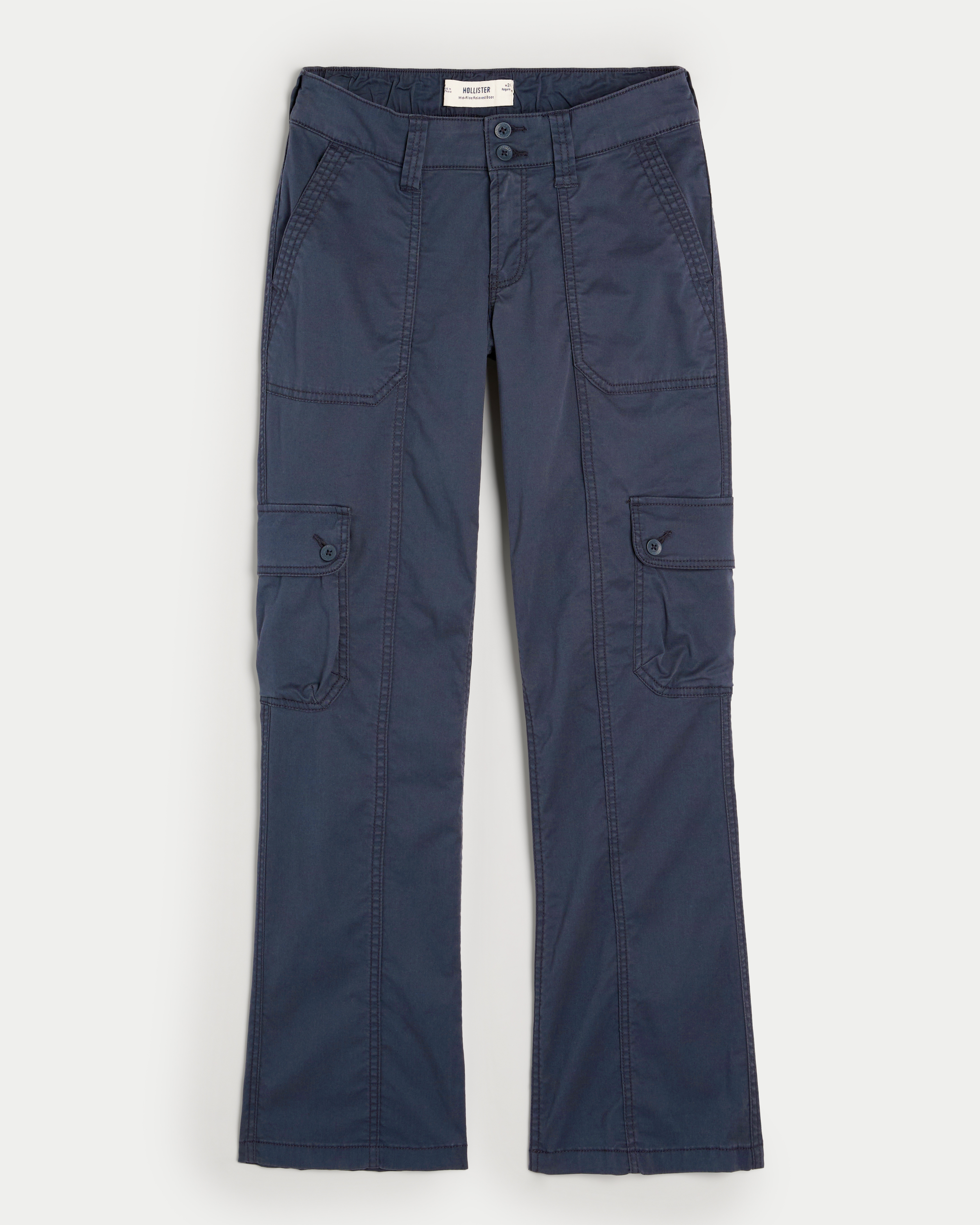 Mid-Rise Relaxed Boot Cargo Pants