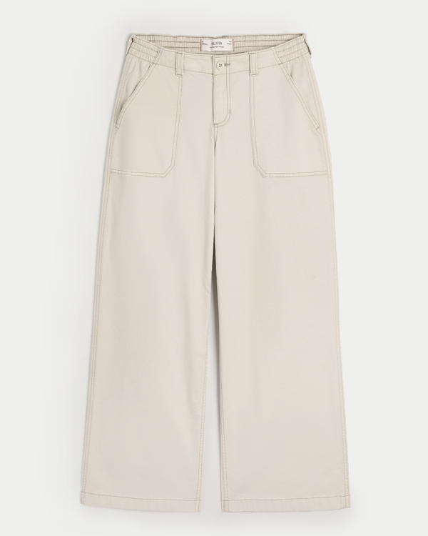 Women's Low-Rise Twill Super Baggy Pants | Women's Bottoms 