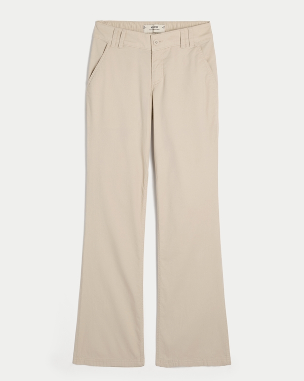 Mid-Rise Relaxed Boot Pants, Cream